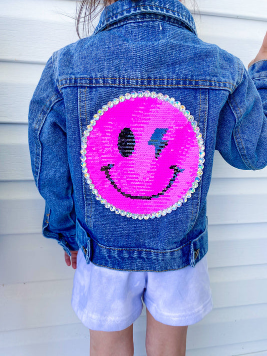 Catch Ya on the Flip Side Patched Denim Jacket