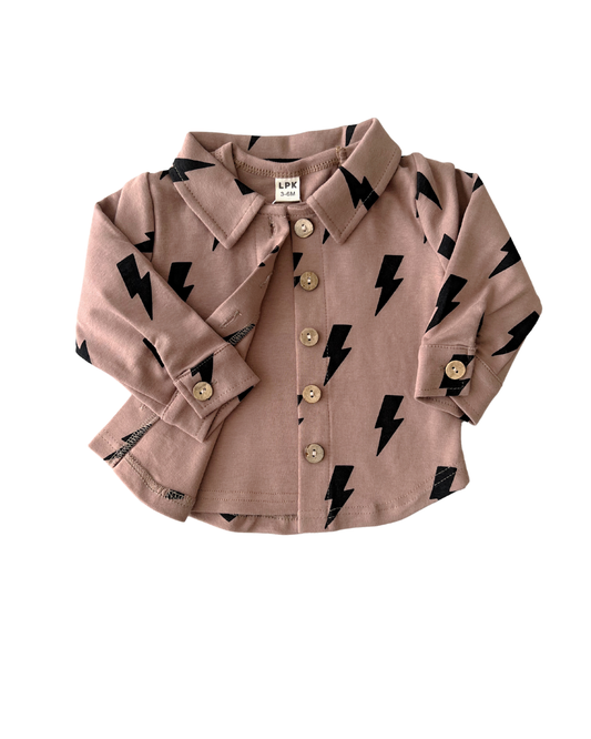 Baby & Kids Fall Clothing Cotton Shacket | Mocha Bolts