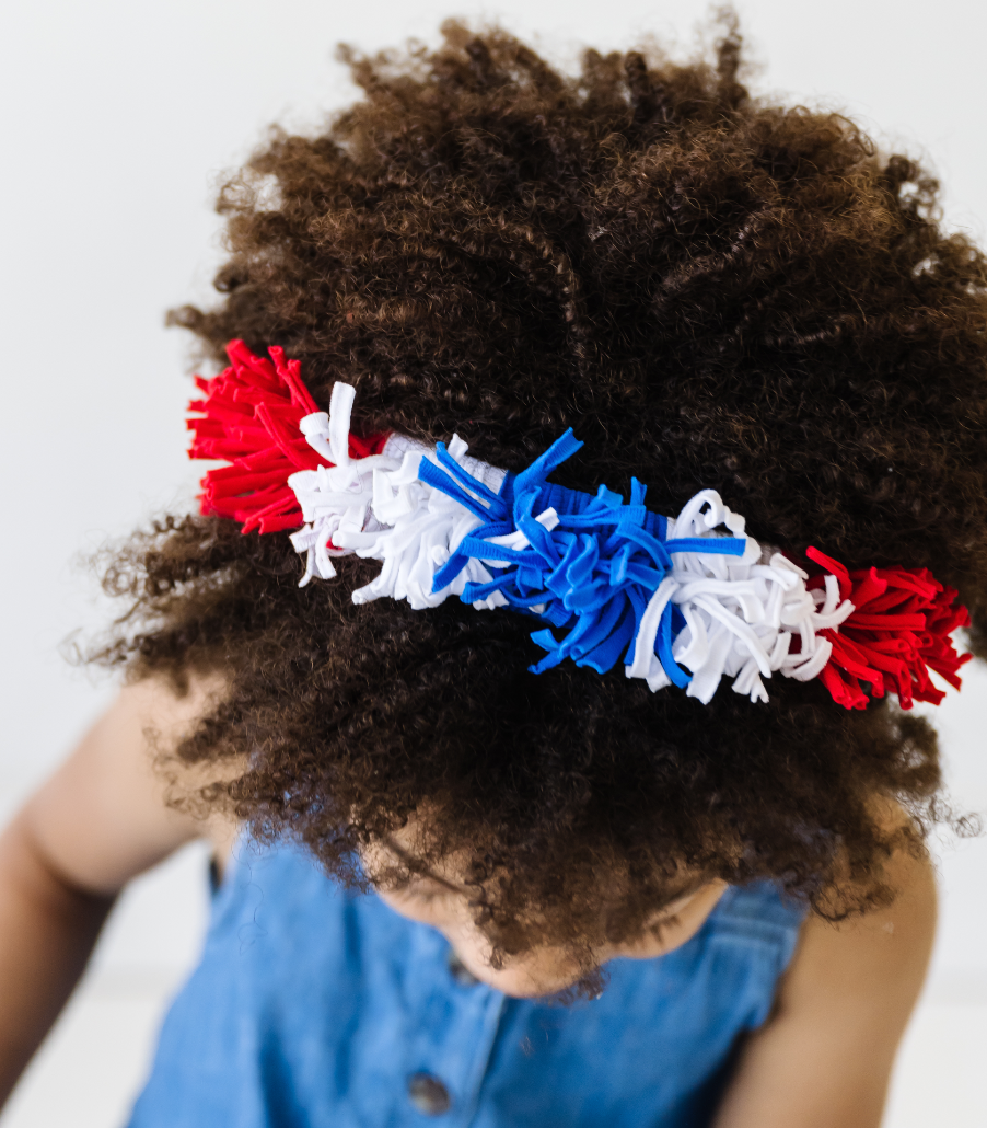 FRINGE HARD HEADBAND: cherry / ocean / white