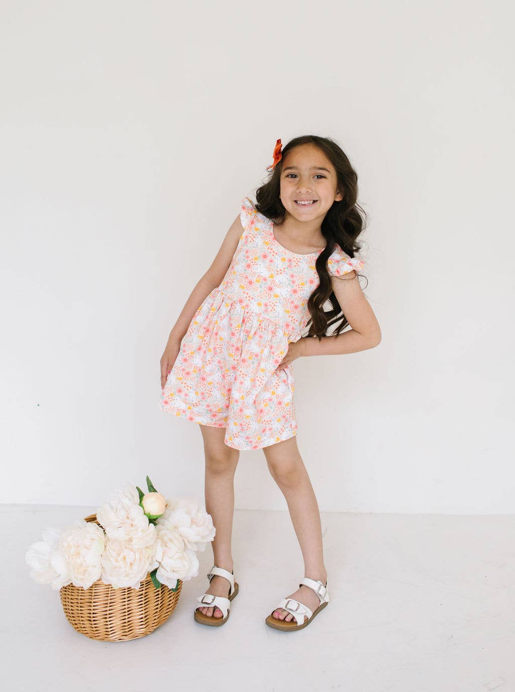 Macie Romper in Bunny Field