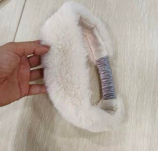 Cream Fur Headband