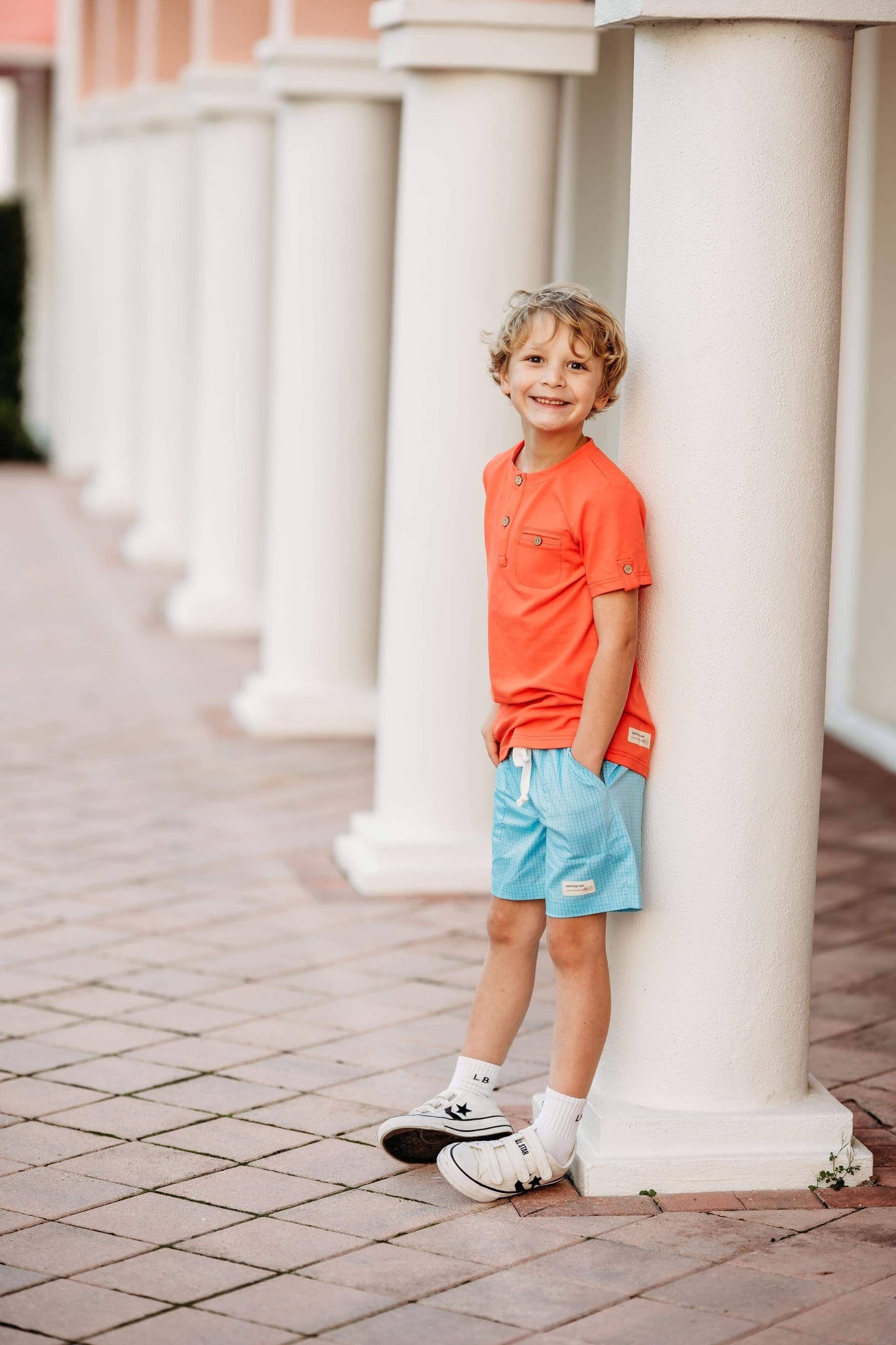 Boys Orange Short Sleeve Tee, sensory friendly, fall