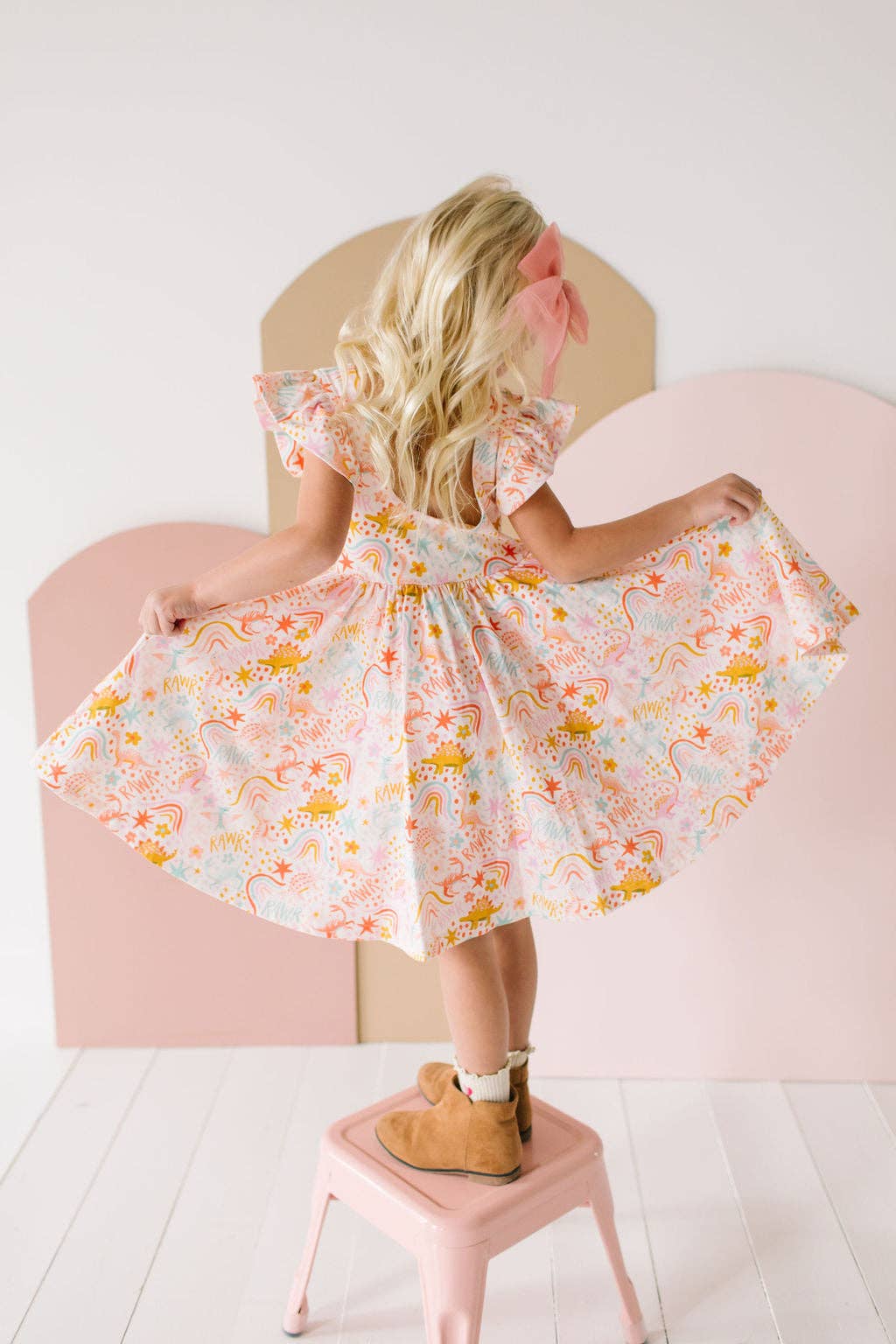 Olivia Twirl Dress in Dreamy Dino