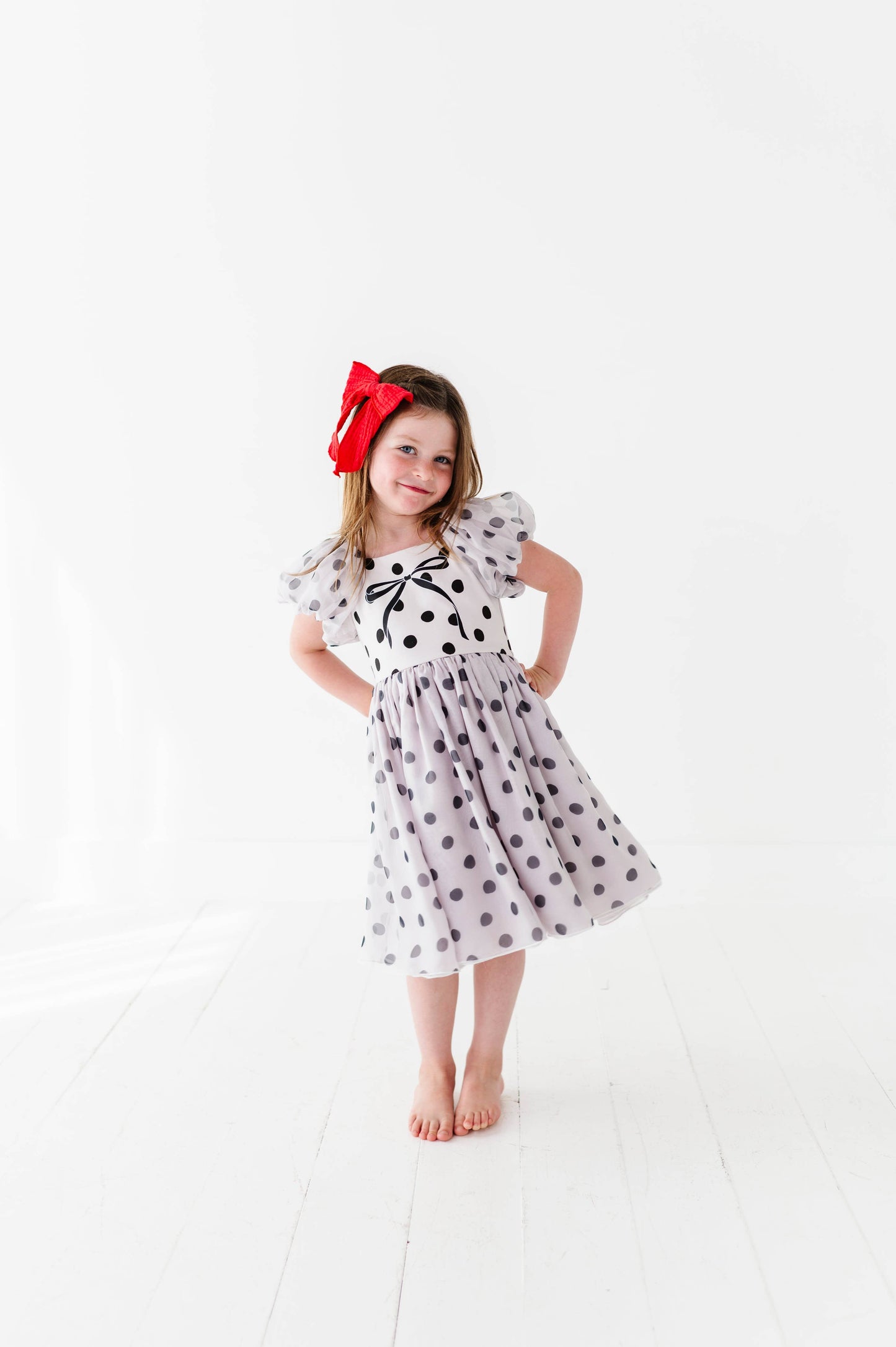 Ivory Dot | Bow Party Dress