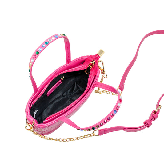 Quilted Rhinestone Tote Bag