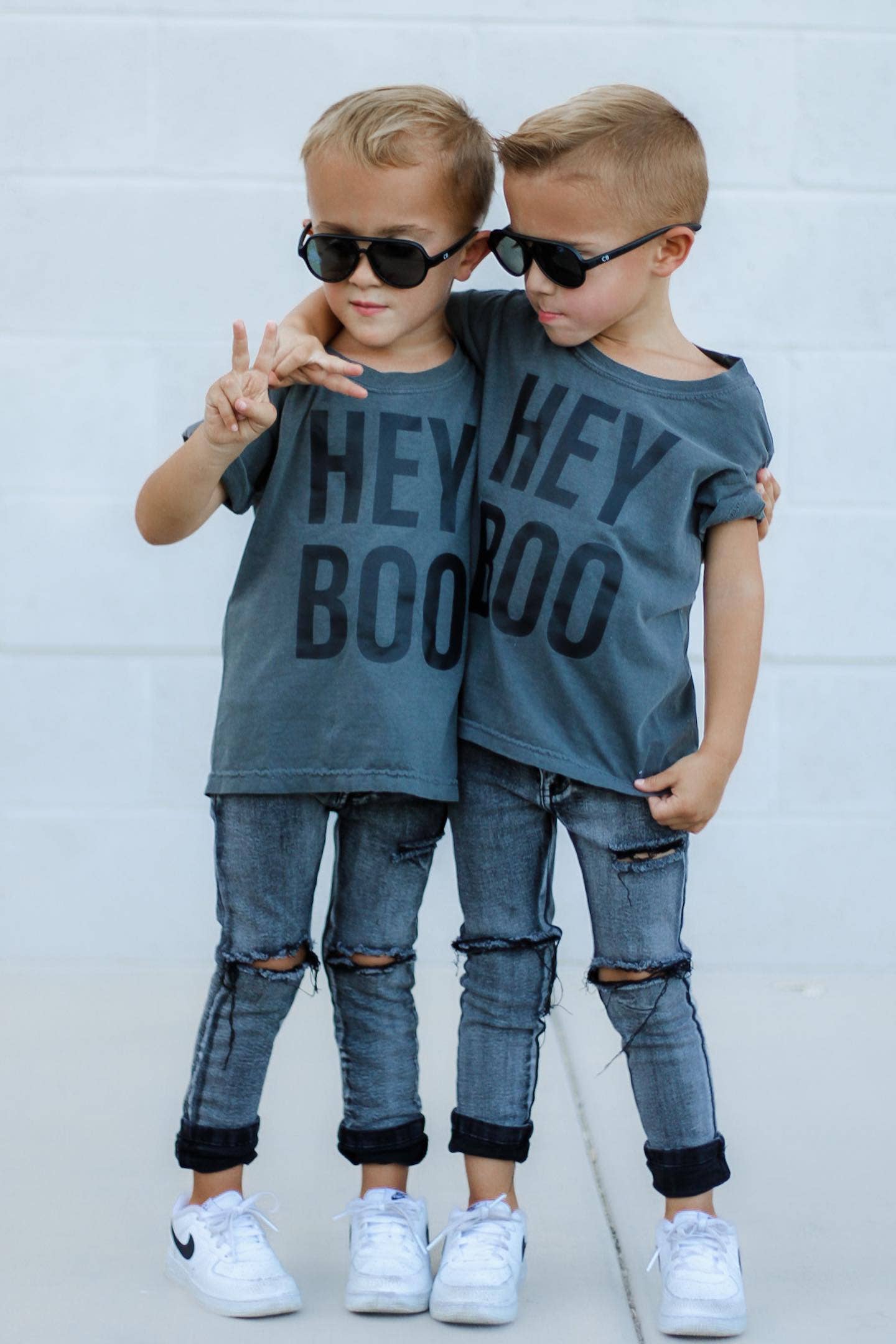 Hey Boo | Kids & Adult Halloween Tee | Comfort Colors