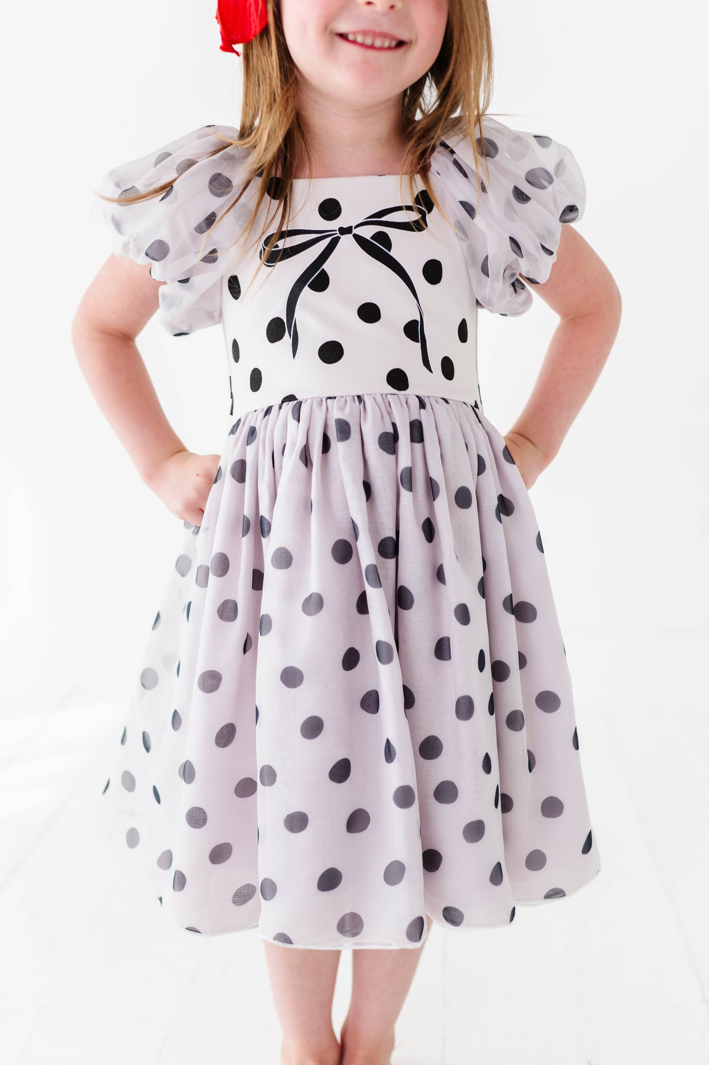 Ivory Dot | Bow Party Dress
