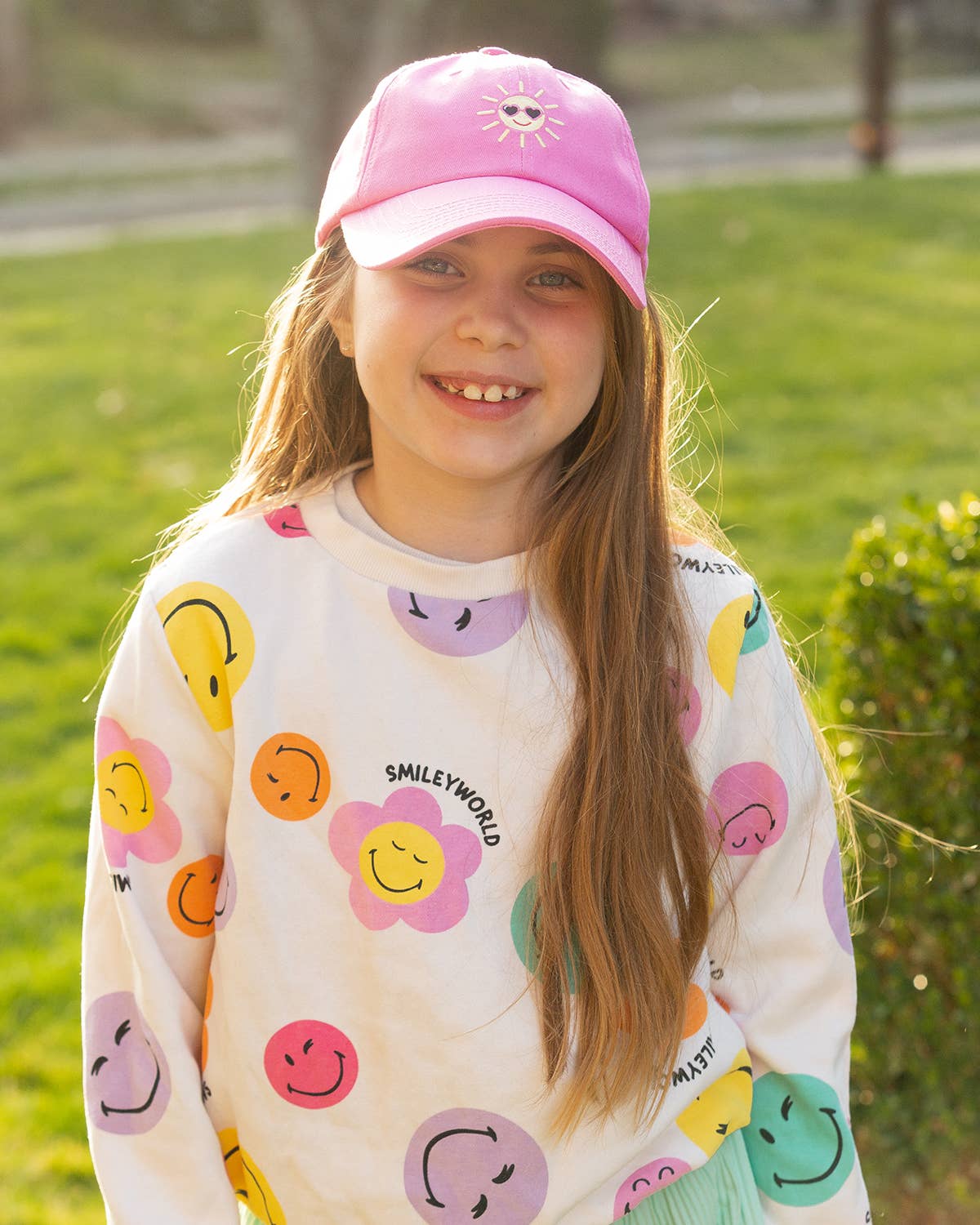 Sun Love Bow Baseball Hat (Tween Girls)
