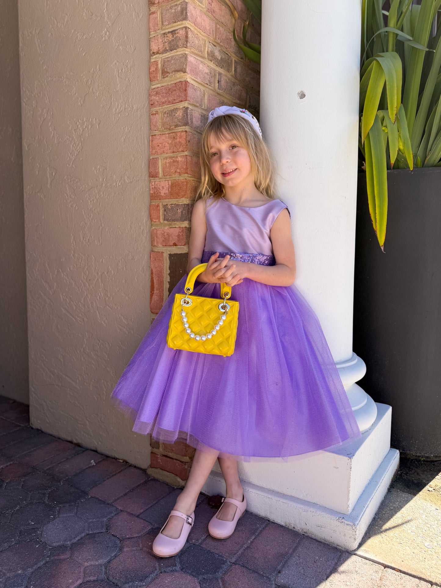 Sequins V Back Dressing Lavender
