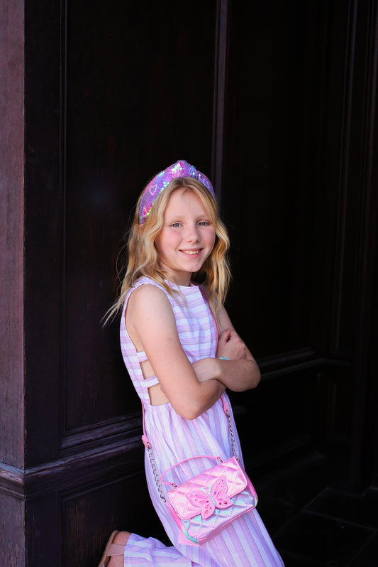 Striped jumpsuit for girls