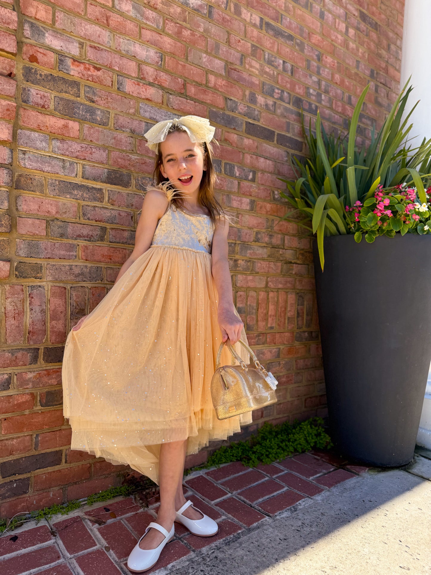 Jolie Dress in Golden Child | girls special occasion dress |