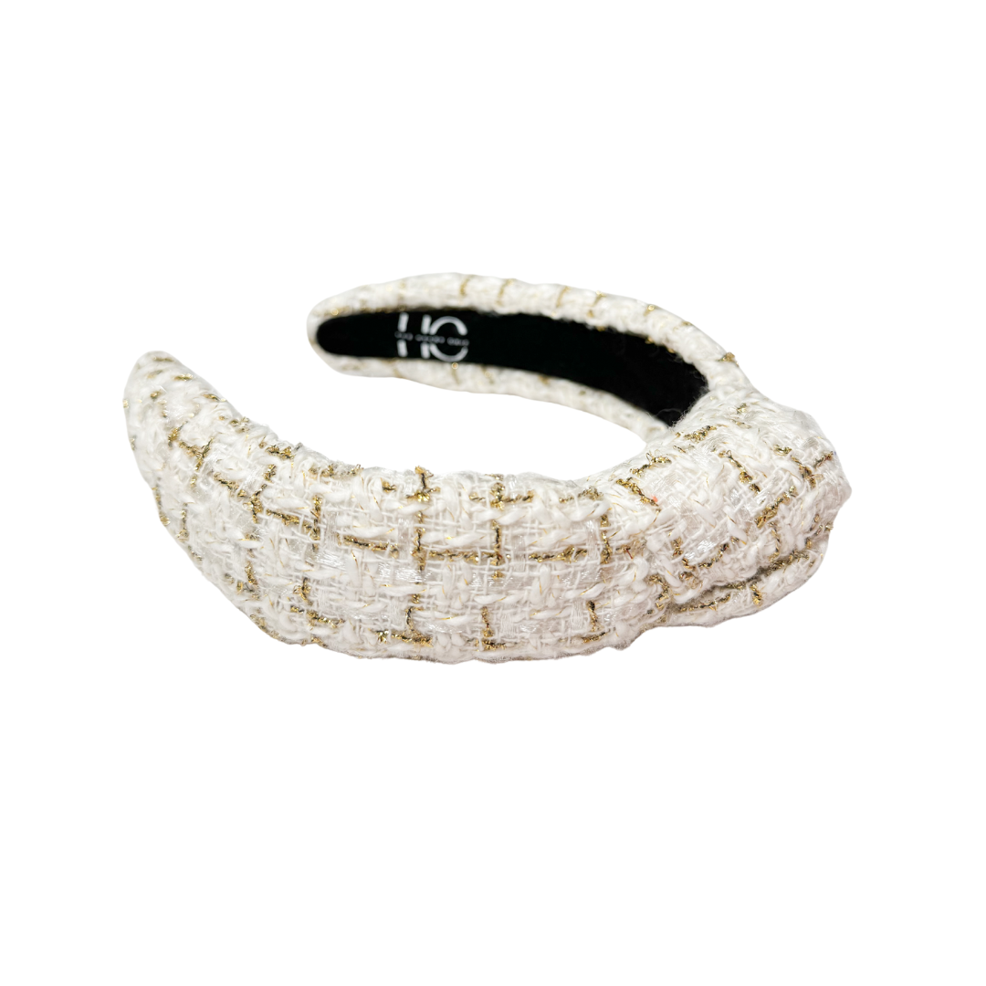 Kid and Tween Ivory Tweed Knotted Headband