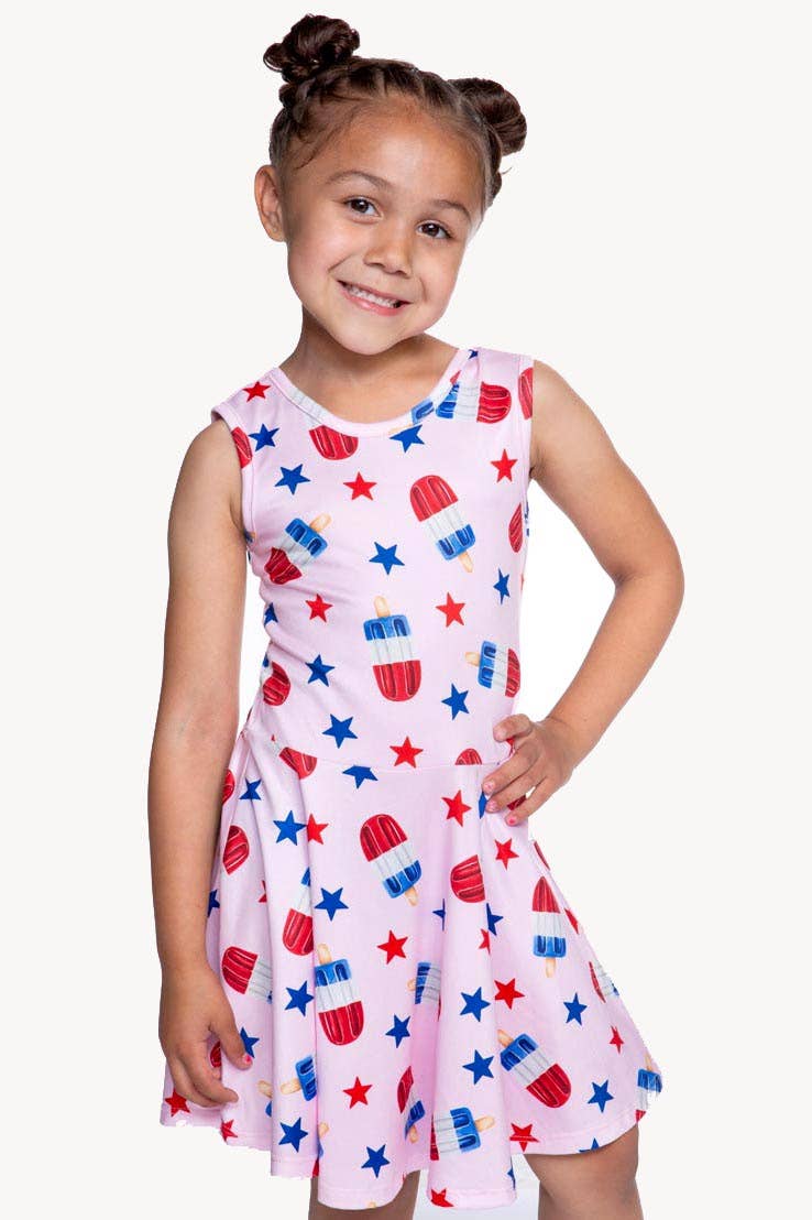 Simply Soft Tank Skater Dress in Pink Bomb Pops