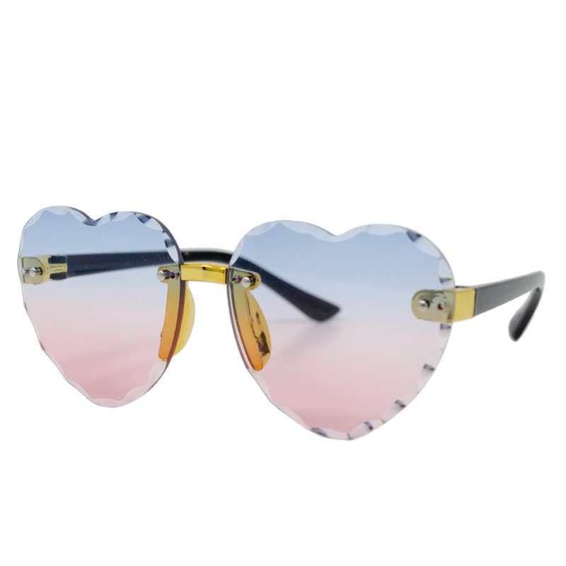 Frameless ombred Heart Sunglasses for Kids