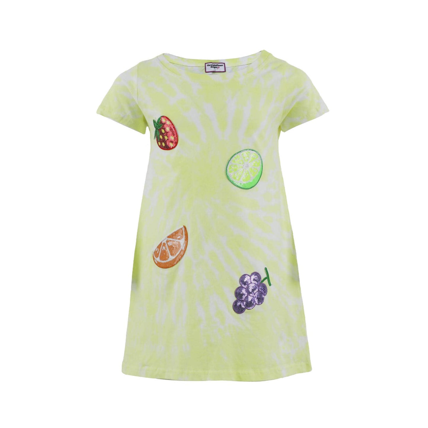 Fruit Sequin Patch Tie-Dye Dress