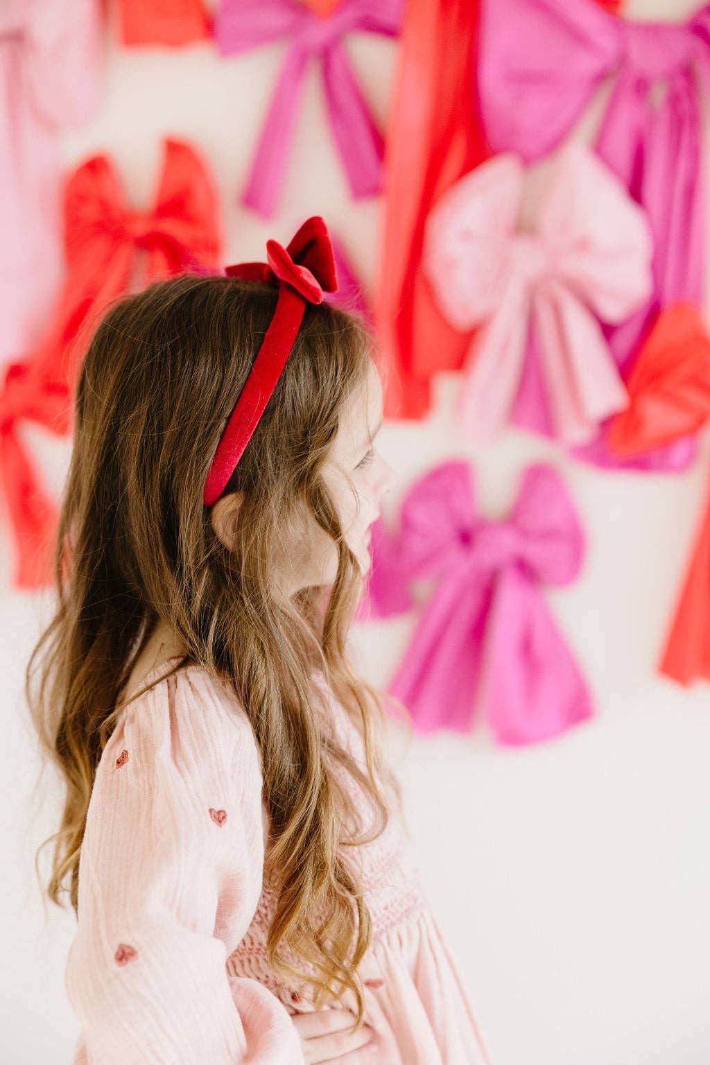Red Glitter Velvet Bow Headband