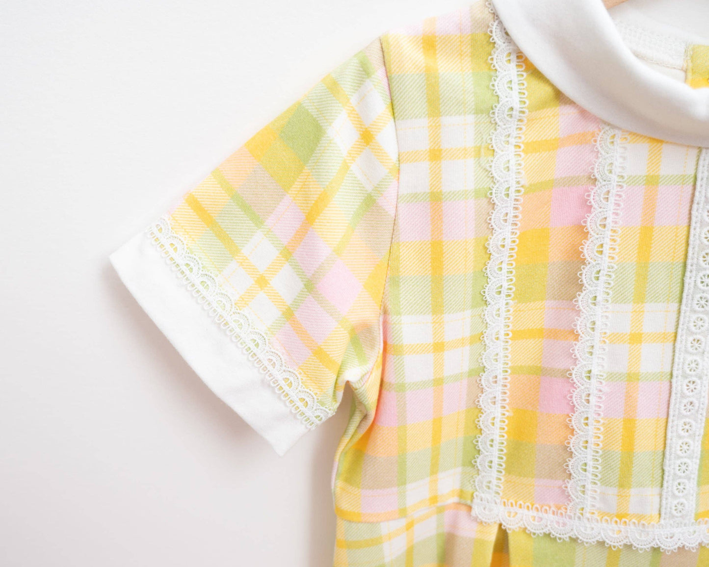 Retro Plaid Collar Dress for Toddler Girls Spring Easter