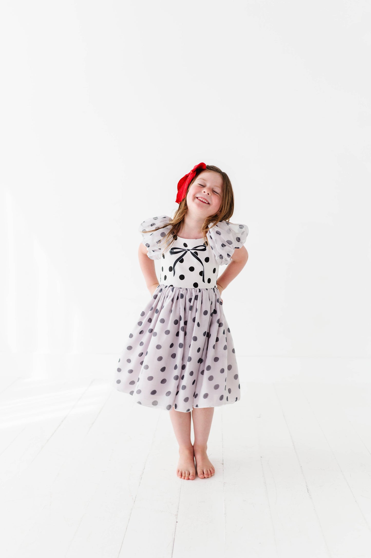 Ivory Dot | Bow Party Dress