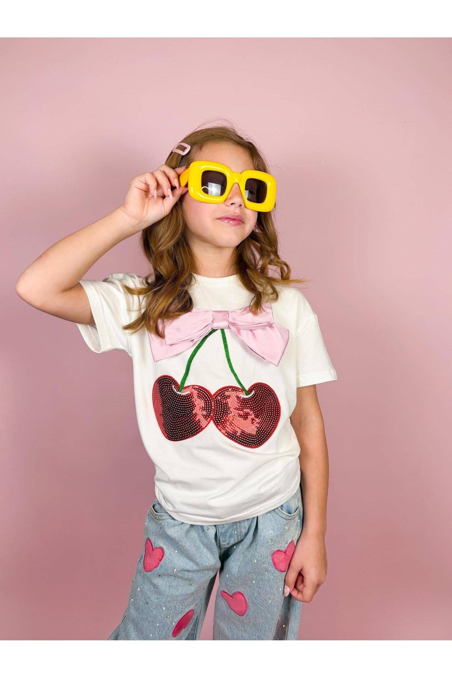 Cherry and Bow Patched Top