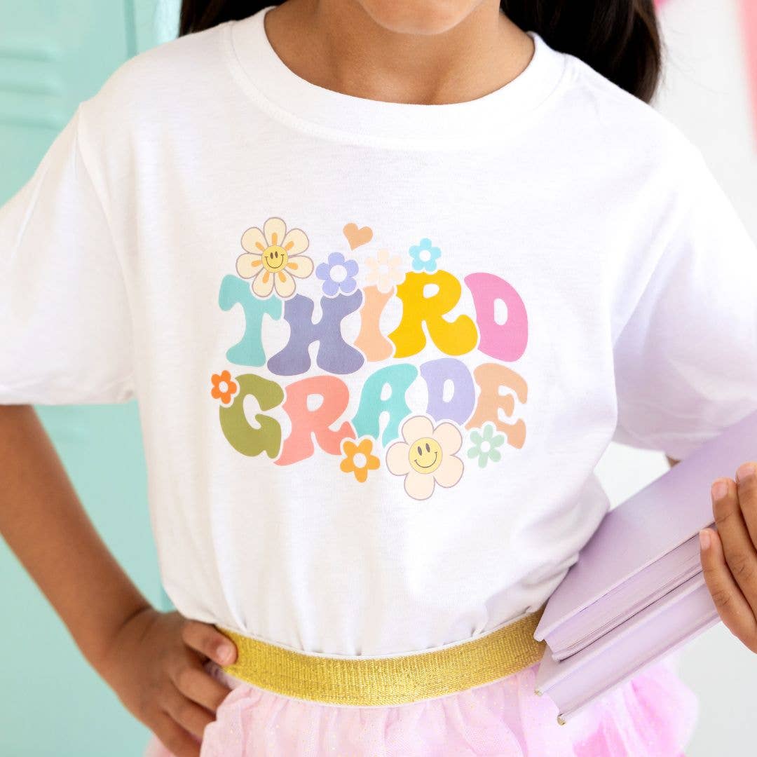 Third Grade Retro Short Sleeve T-Shirt - Back To School