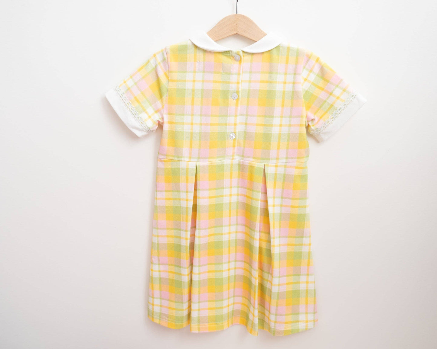 Retro Plaid Collar Dress for Toddler Girls Spring Easter