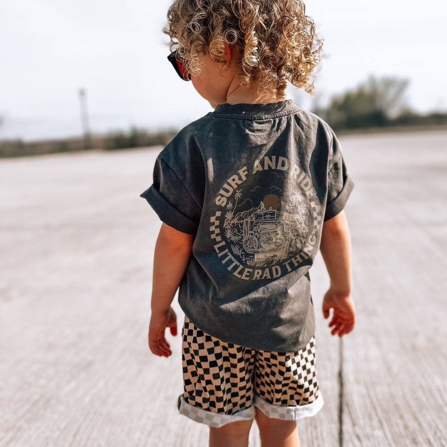 Boys Clothes Check Ya Later Shorts Beige Black