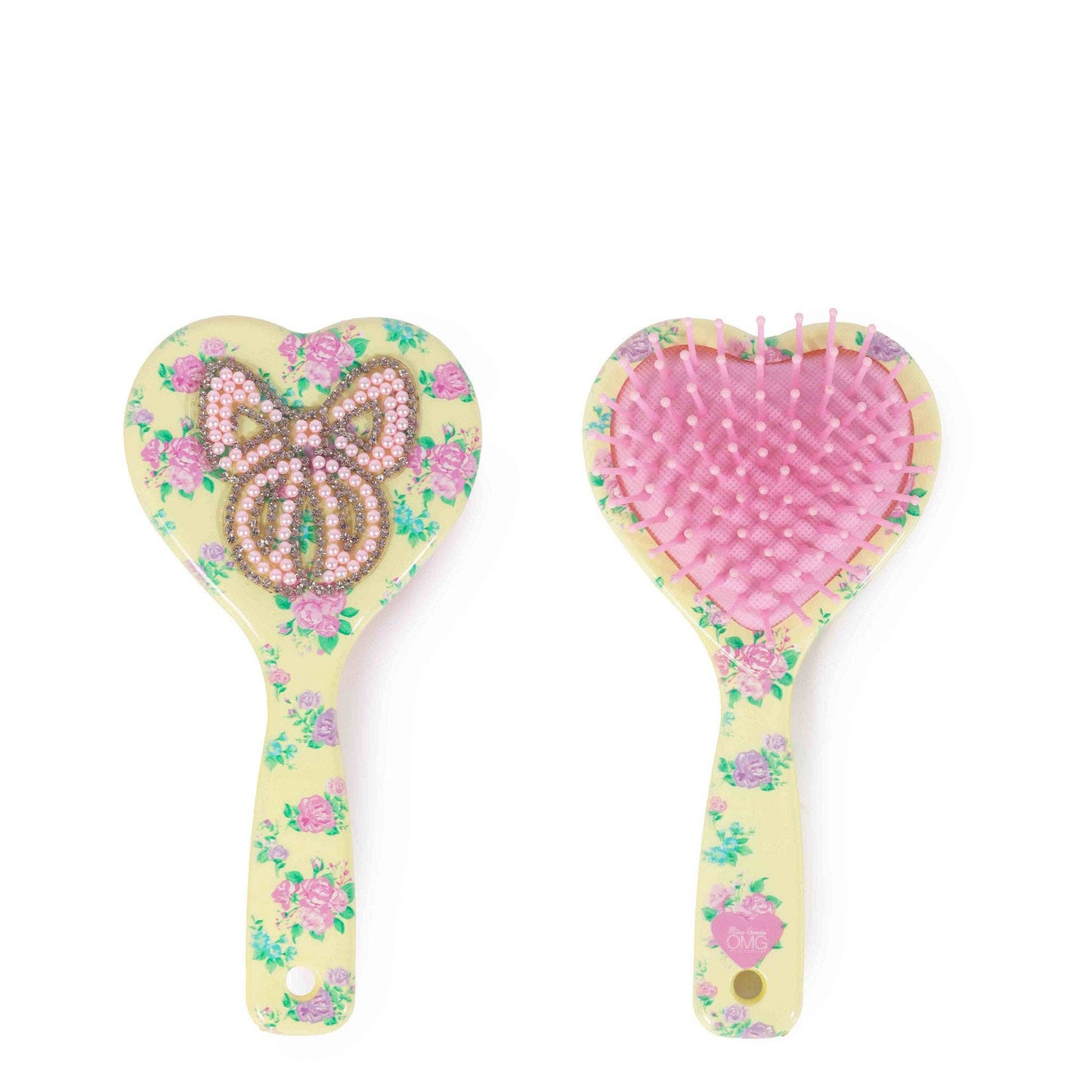 Bow Floral Heart Hairbrush