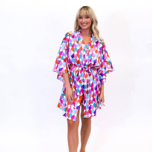 Sweet Heart Silky Satin Robe