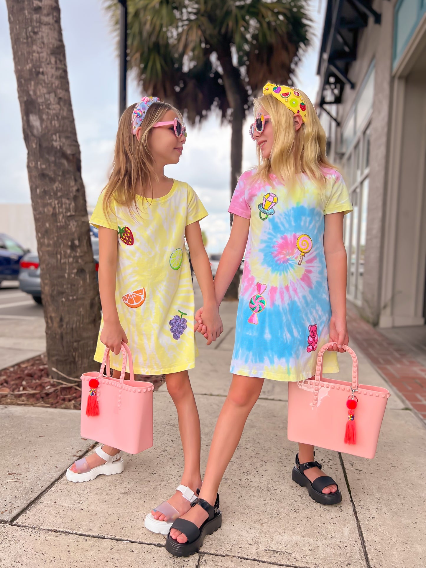Candyland Sequin Patch Tie-Dye Dress