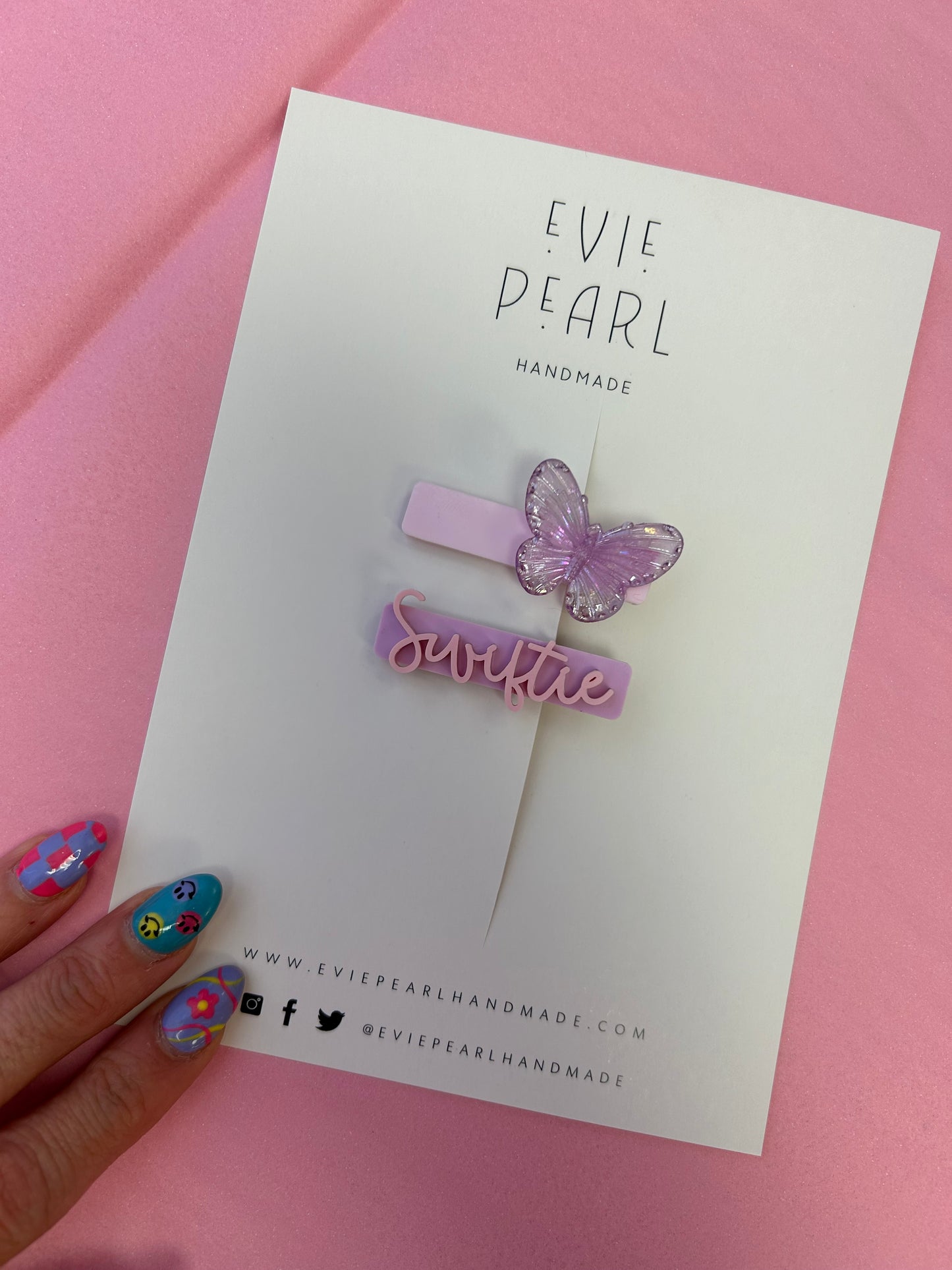 Evie Pearl Swiftie Butterfly Clip set