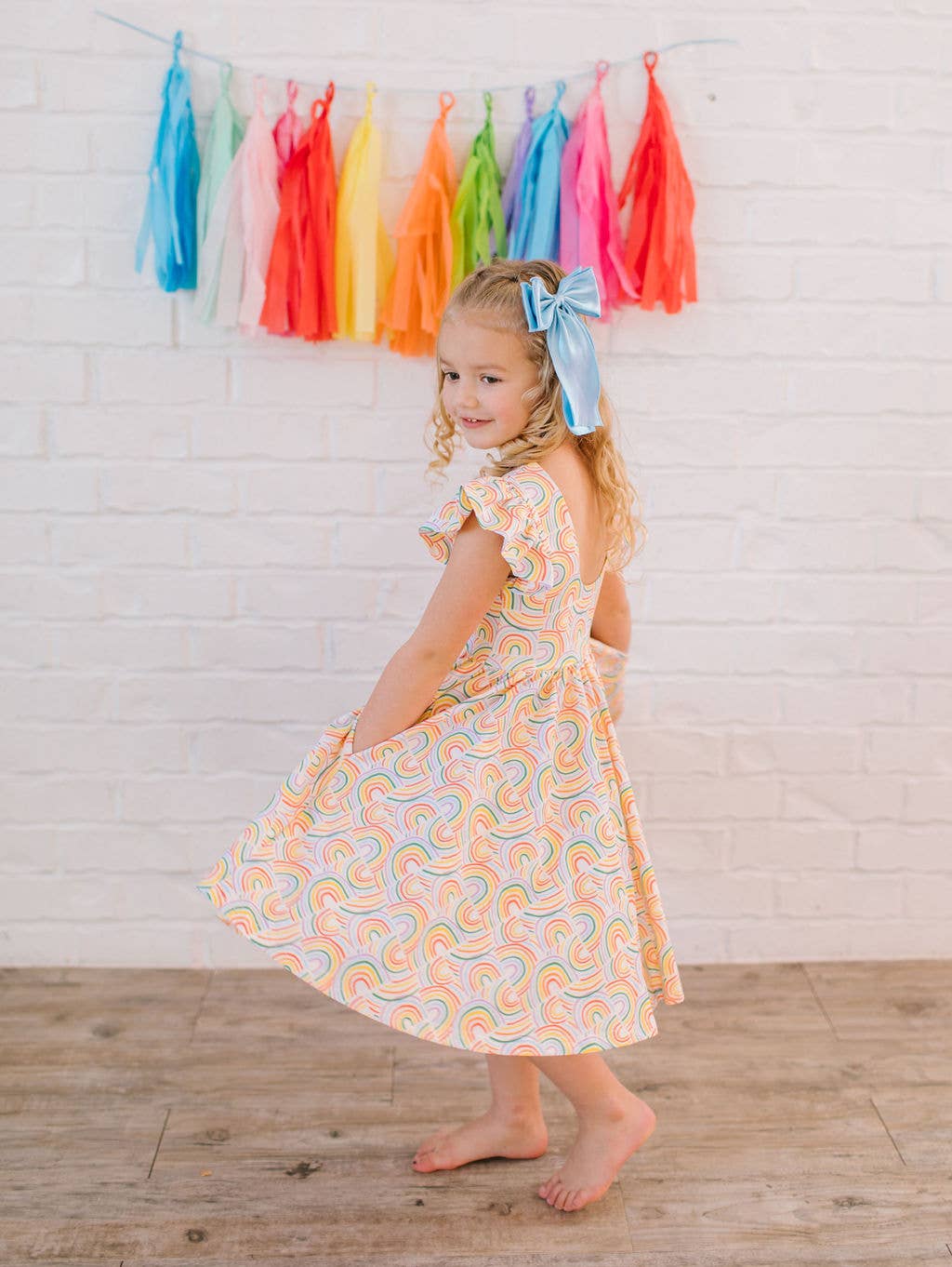Olivia Dress in Primary Rainbow