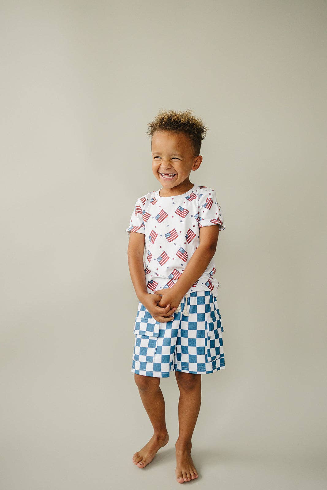 Fourth of July Cargo Shorts Set | Patriotic Vibes