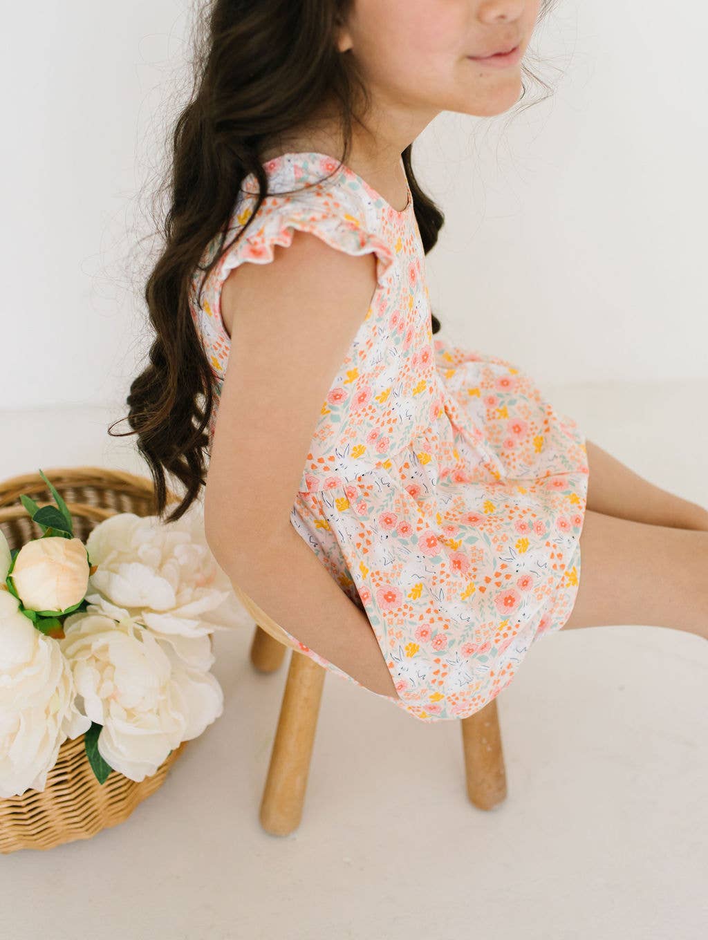 Macie Romper in Bunny Field