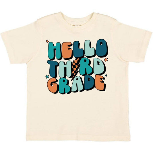 Hello Third Grade Short Sleeve T-Shirt - Back to School Kids