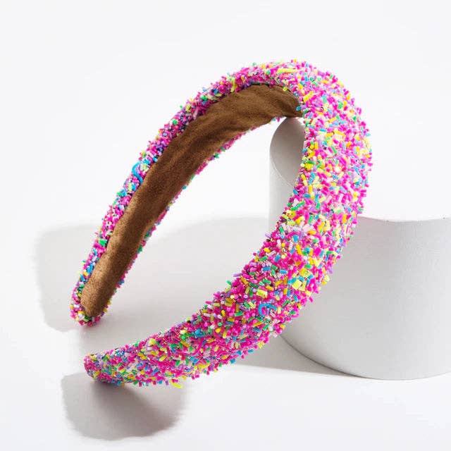 Beaded Headband - Pink Sprinkles (KIDS & WOMEN)