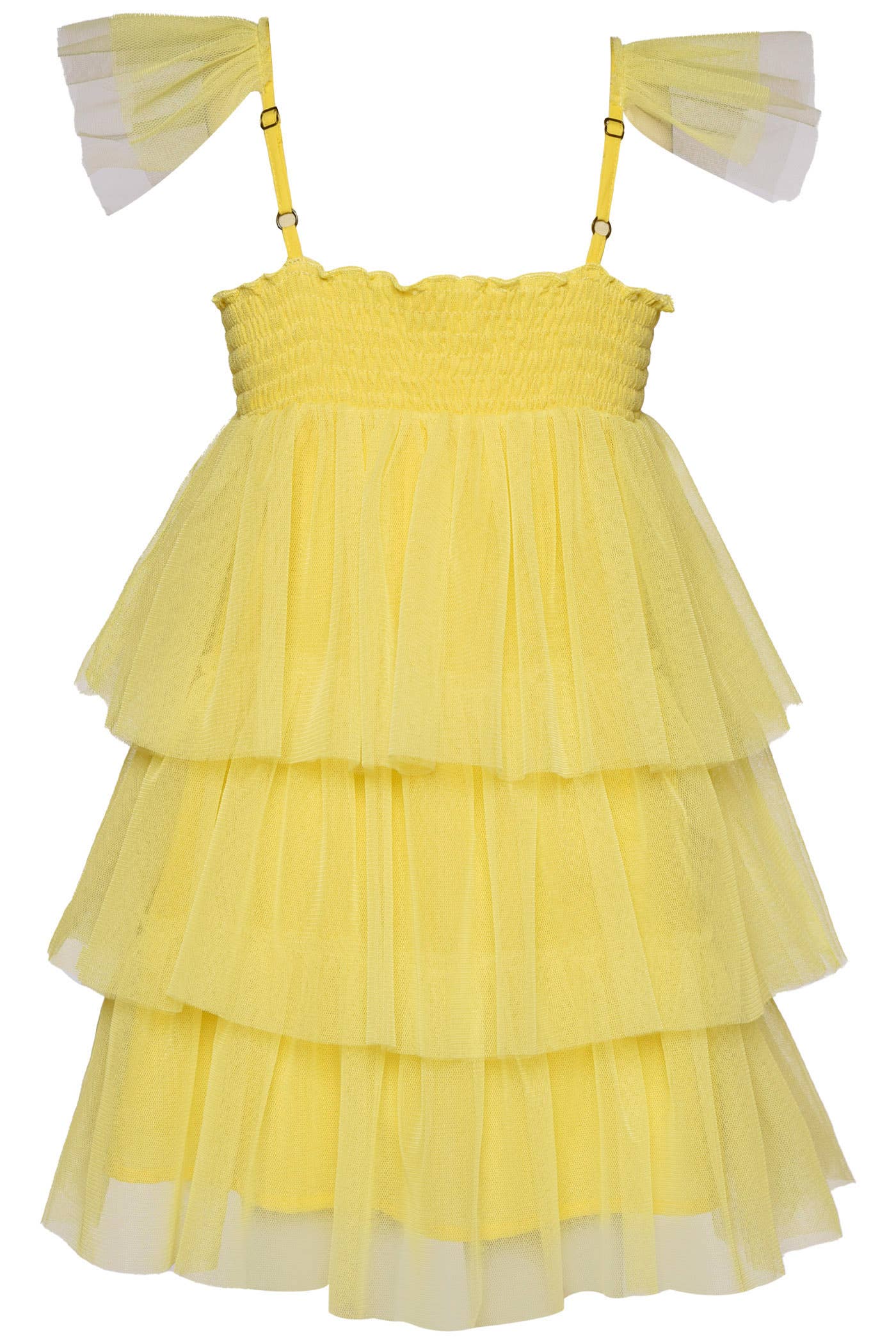 3-TIER MESH TUTU DRESS W/ FLOWER TRIM DETAIL