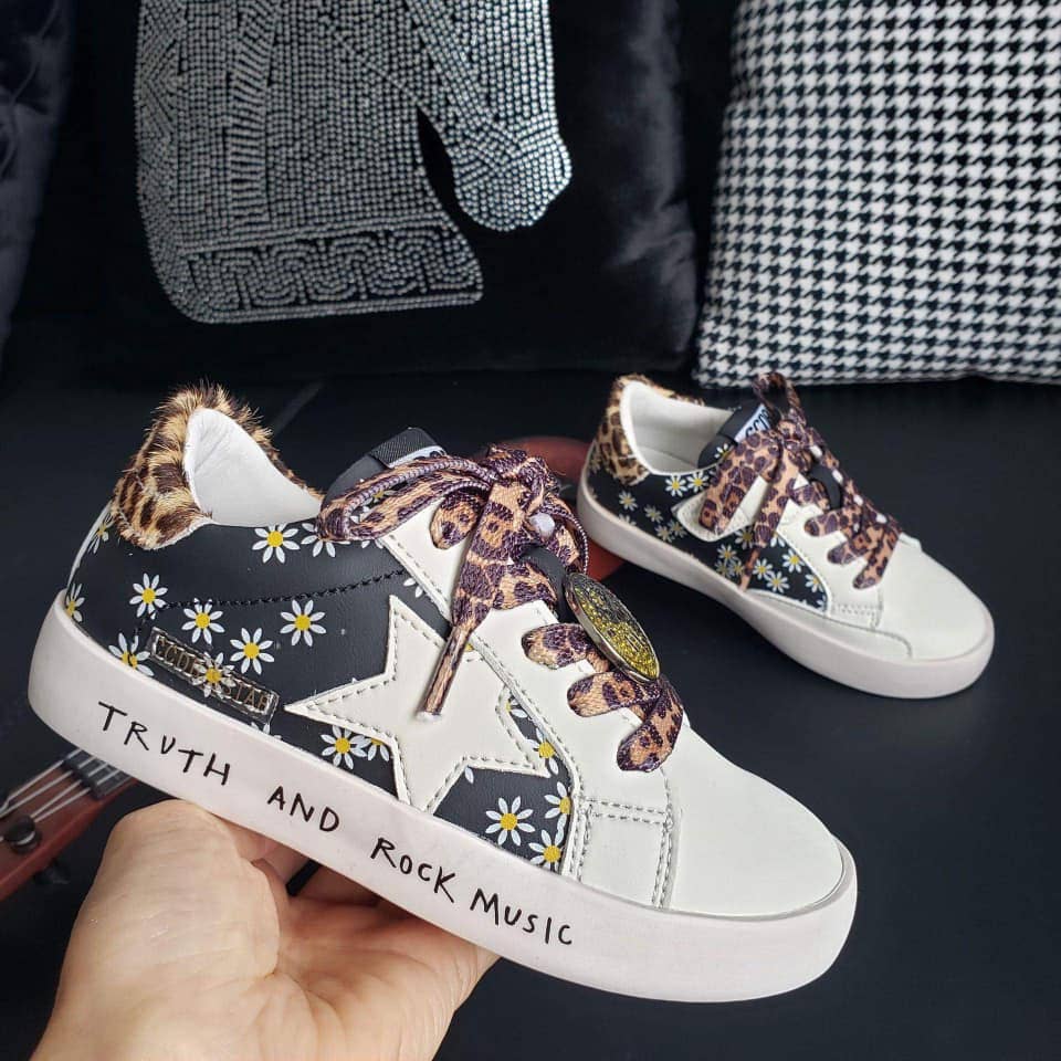 Navy and Sunflower Star Sneakers Women’s
