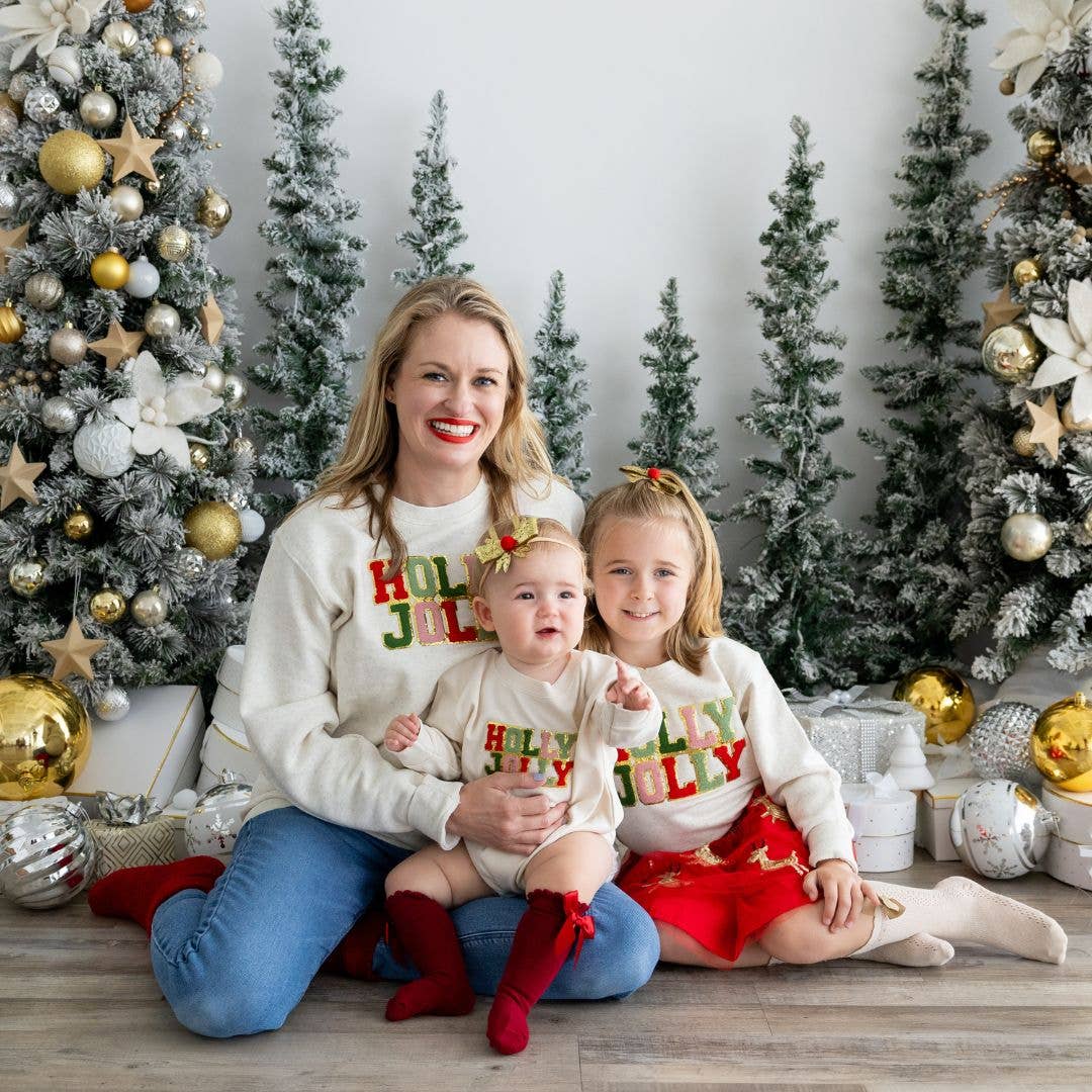Holly Jolly Patch Christmas Adult Sweatshirt - Holiday