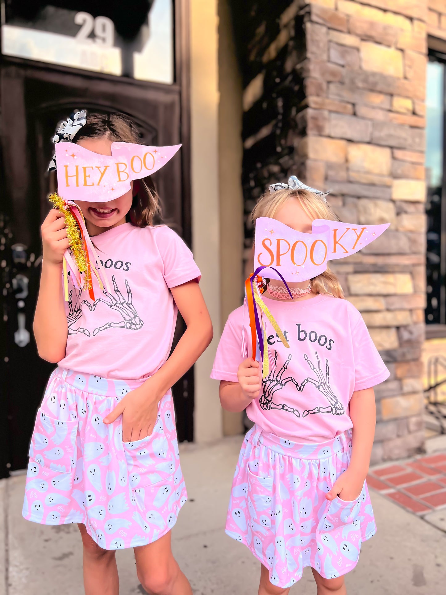 Hey Boo Pink Halloween Party Pennant