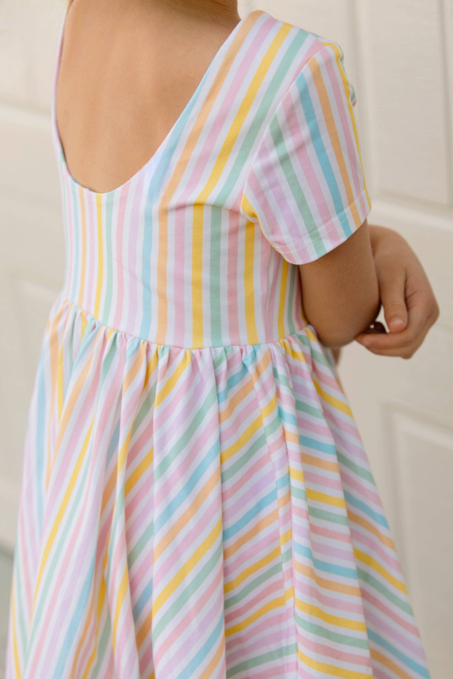 Classic Twirl Dress in Pastel Stripe