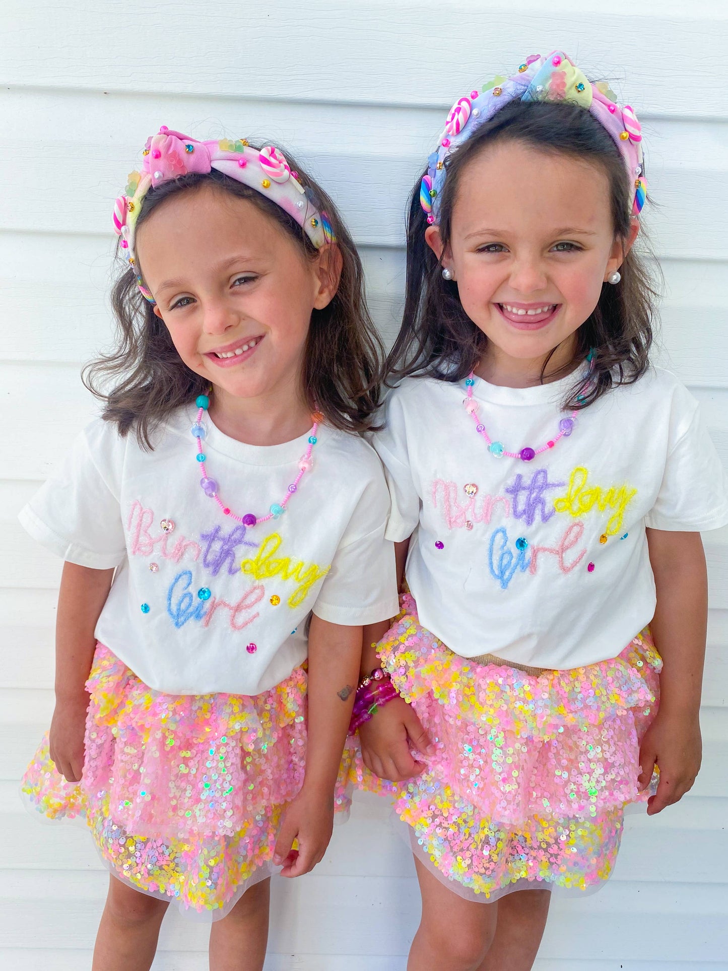 Girls Birthday Ruffle Skirt and Shirt Set