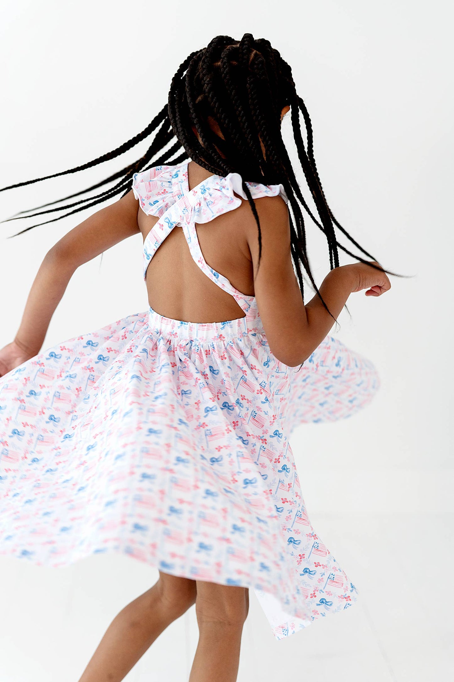 Rosita Dress in Patriotic Flags| Pocket Twirl Dress