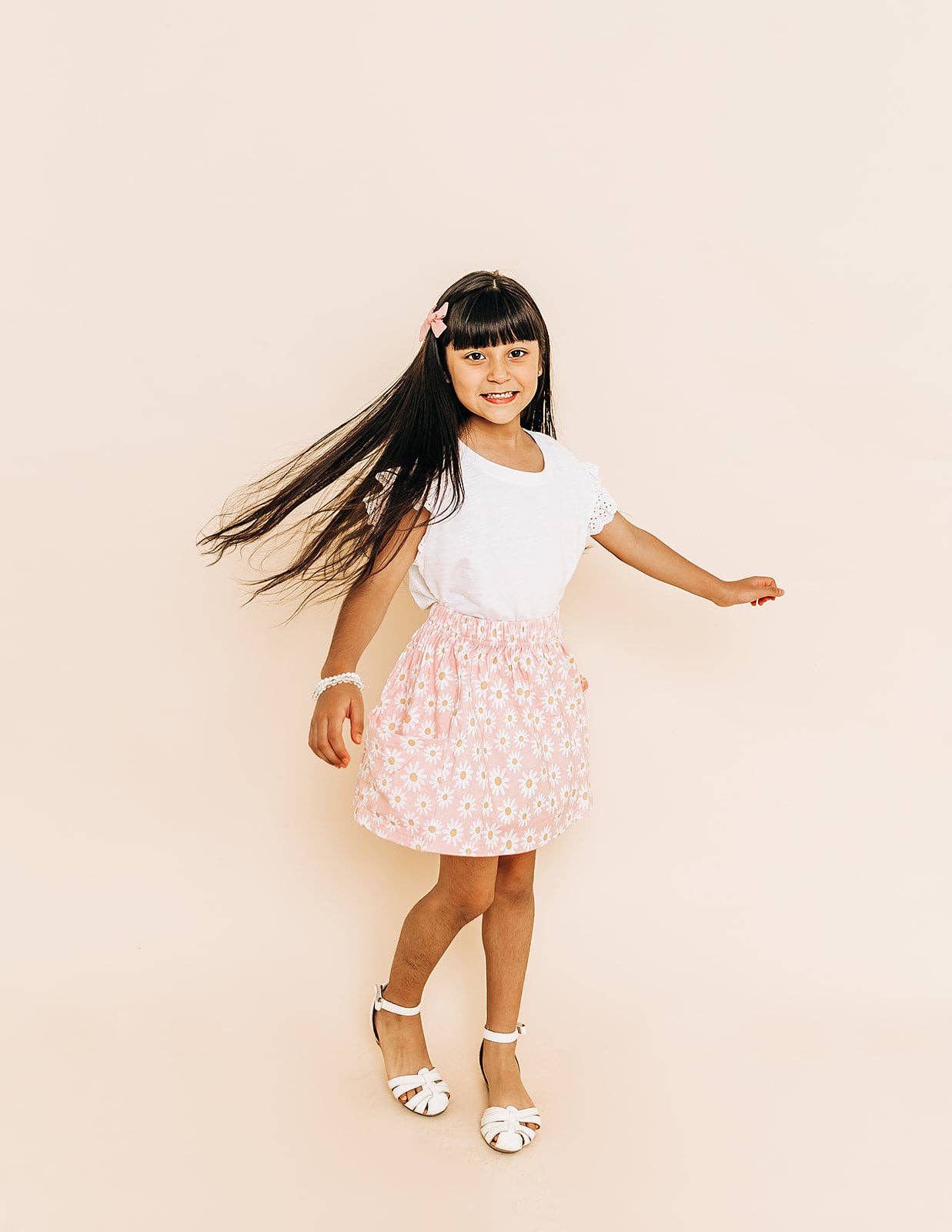 Pink Daisy Pocket Skirt
