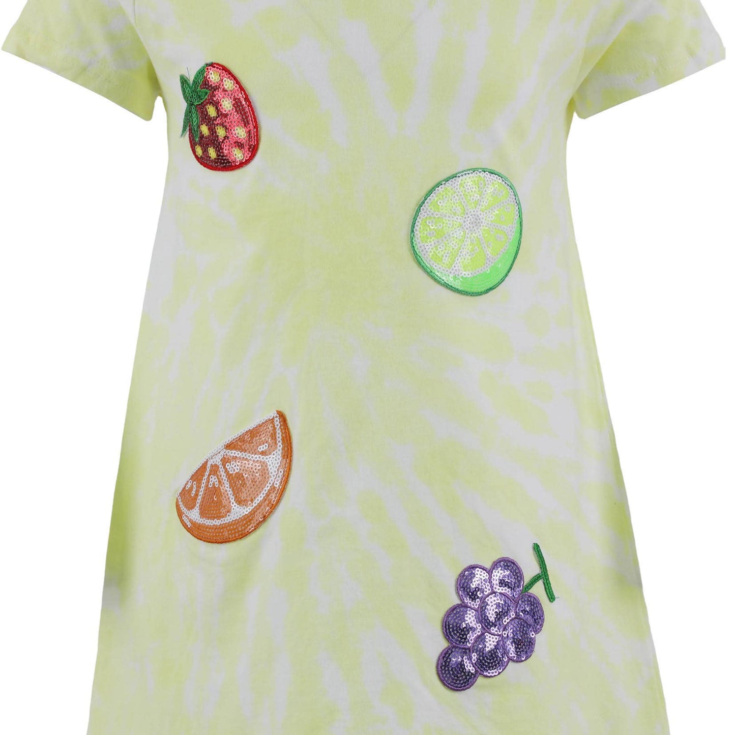 Fruit Sequin Patch Tie-Dye Dress