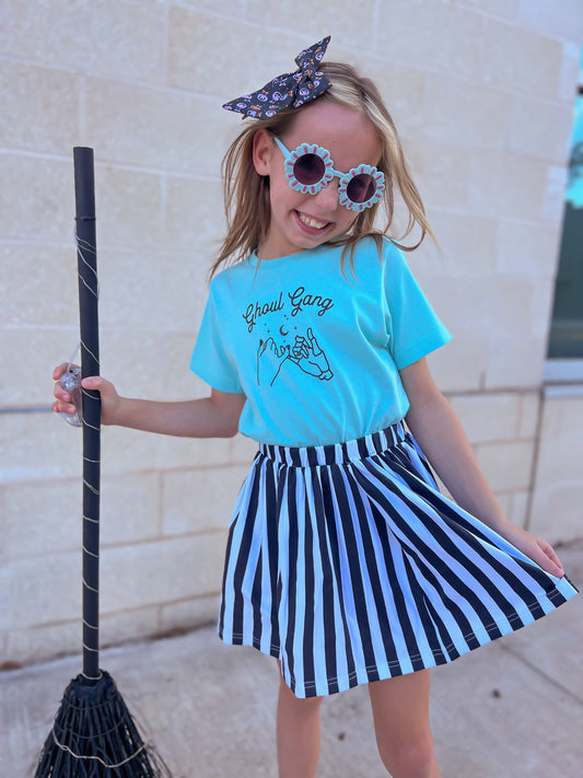 Black and White Striped Skirt