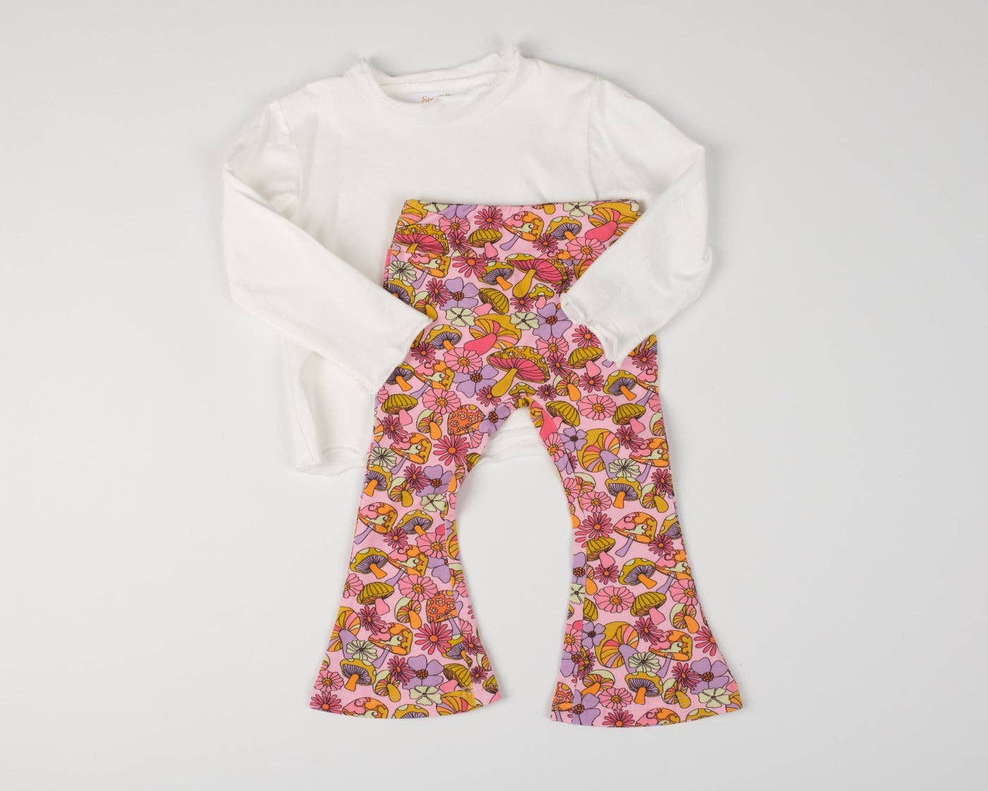 Groovy Mushroom Jersey Bell Bottom Flare Pants Girls