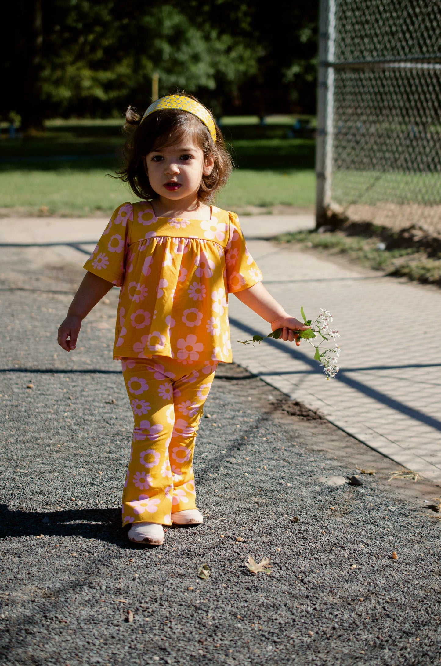 Printed Jersey Knit Bell Bottoms Two Groovy Birthday Outfit