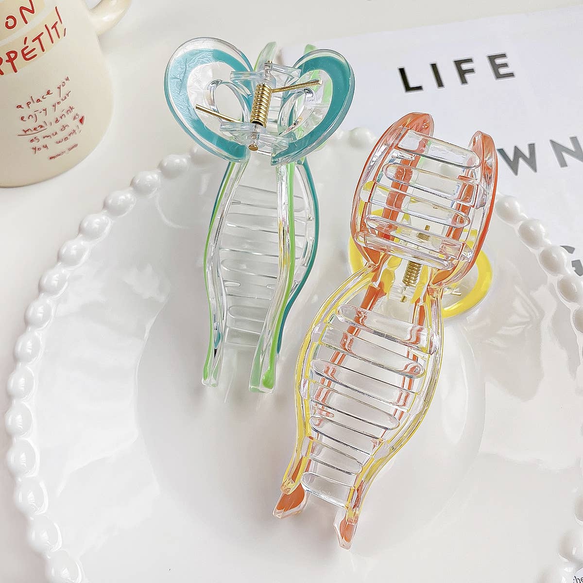 Colorful butterfly hairbow hair clip claw