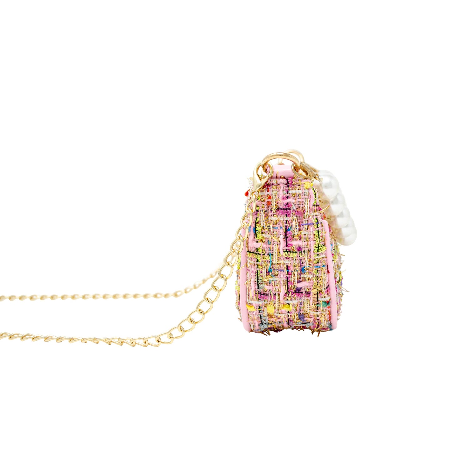 Tweed Pearl Clutch Handbag