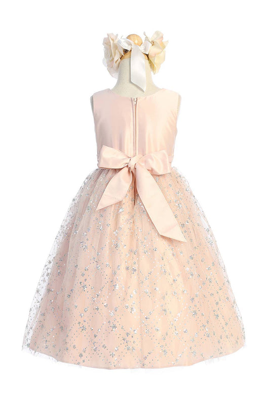 sequin diamond tulle skirt with satin top